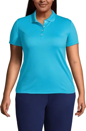 Lands' End Women's Short Sleeve Solid Active Polo