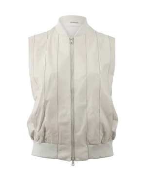 Leather Monili Pinstripe Vest