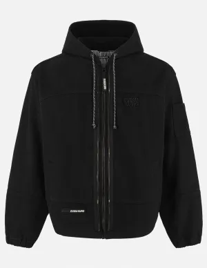 Logo Embroidery Boxy Hooded Jacket