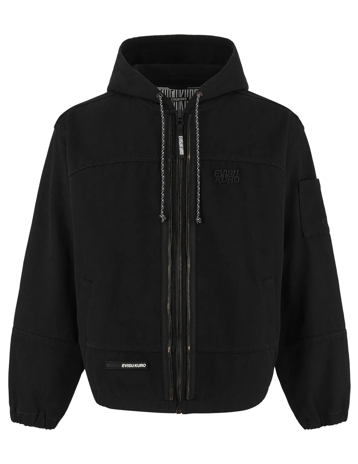 Logo Embroidery Boxy Hooded Jacket