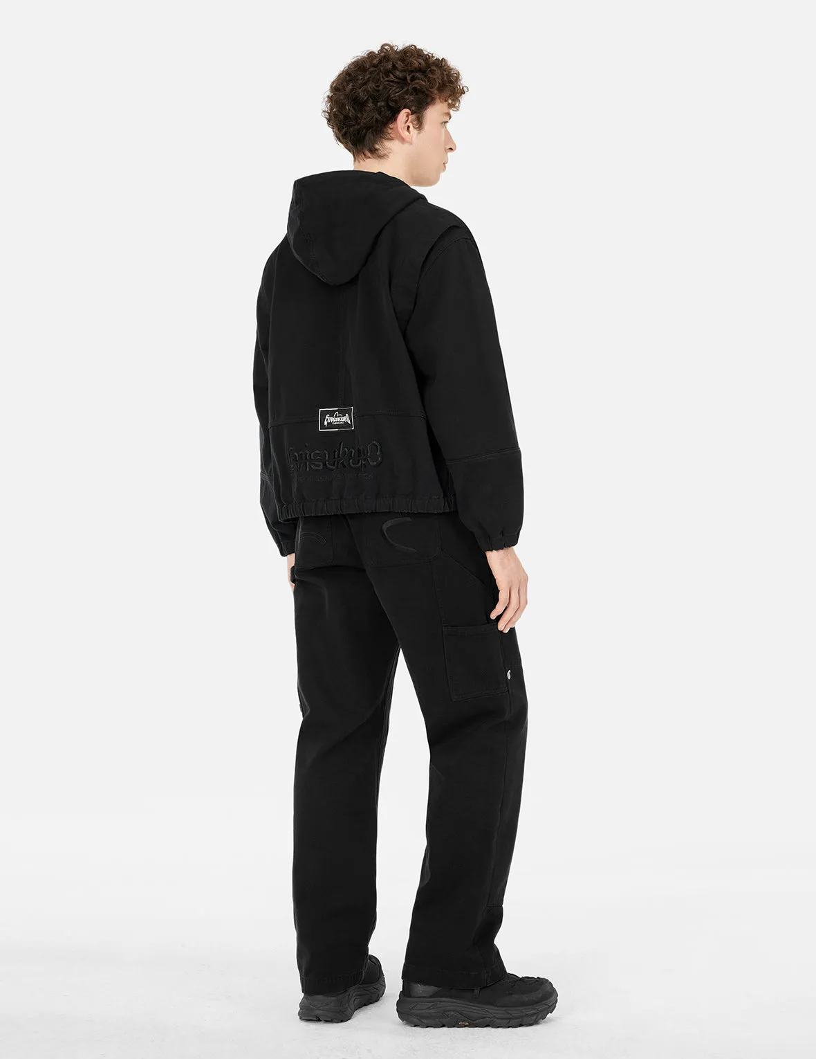 Logo Embroidery Boxy Hooded Jacket