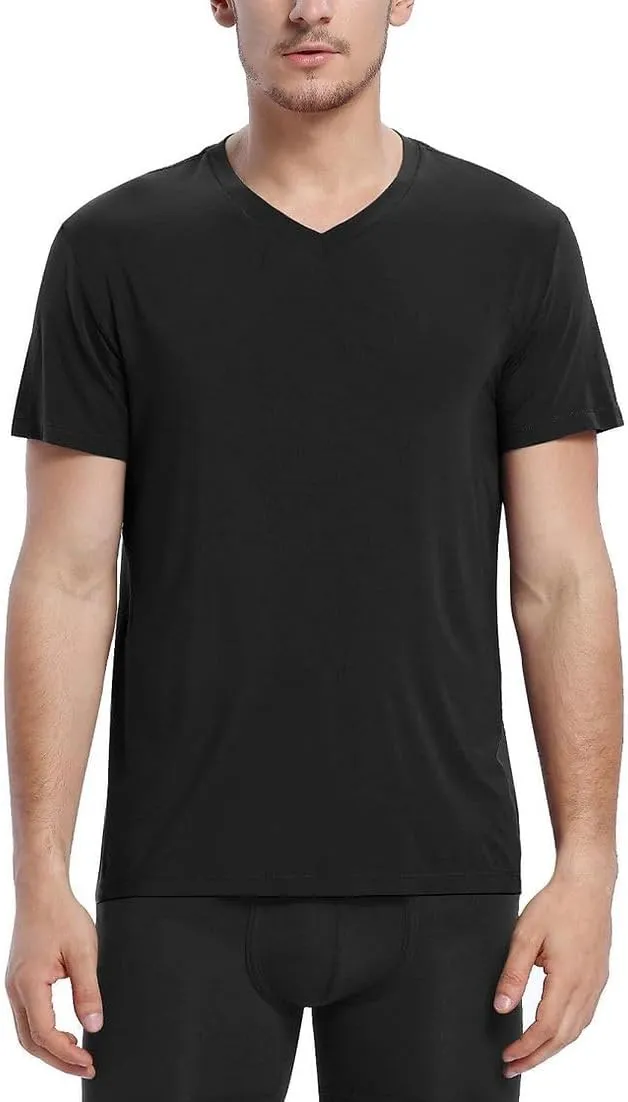 MAD Men's Micro Modal Undershirts V-Neck Soft Comfy Slim Fit