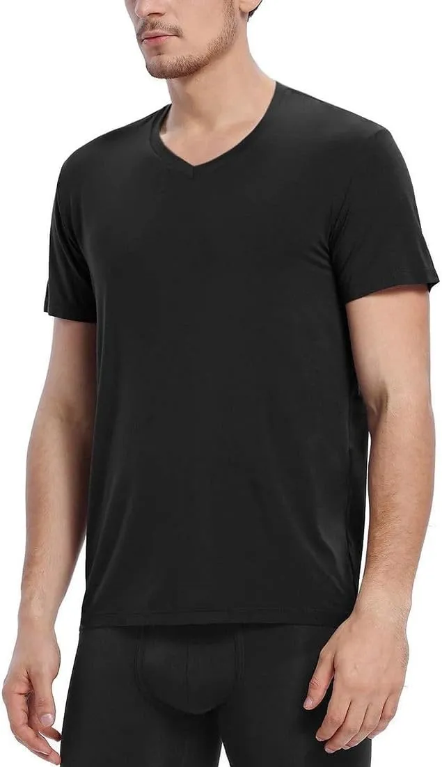 MAD Men's Micro Modal Undershirts V-Neck Soft Comfy Slim Fit