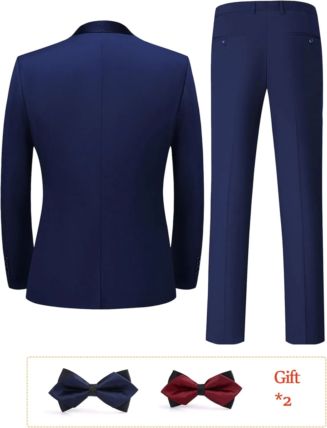 Men Suits Slim Fit 3 Pieces Sets Tuxedo Blazer Vest Pants Shawl Lapel Bow Ties for Prom Party Wedding Business Dinner