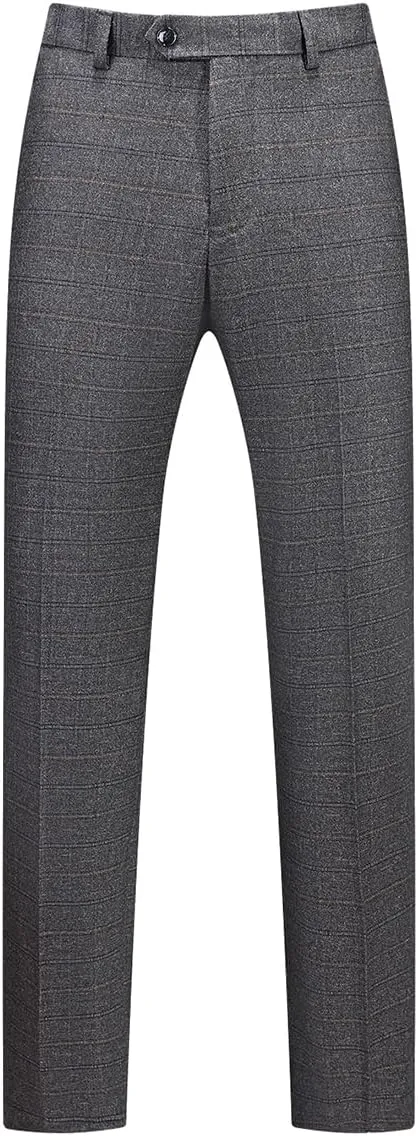 Mens 3 Piece Suits Slim Fit Tweed Suit Plaid Slim Fit Suits for Men One Button Suit Tuxedo Set