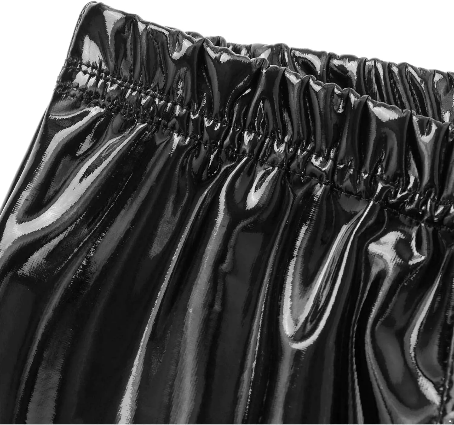 Men's Latex PVC Faux Leather Shiny Metallic Boxer Briefs Short Pants Solid Shorts Hot Pants