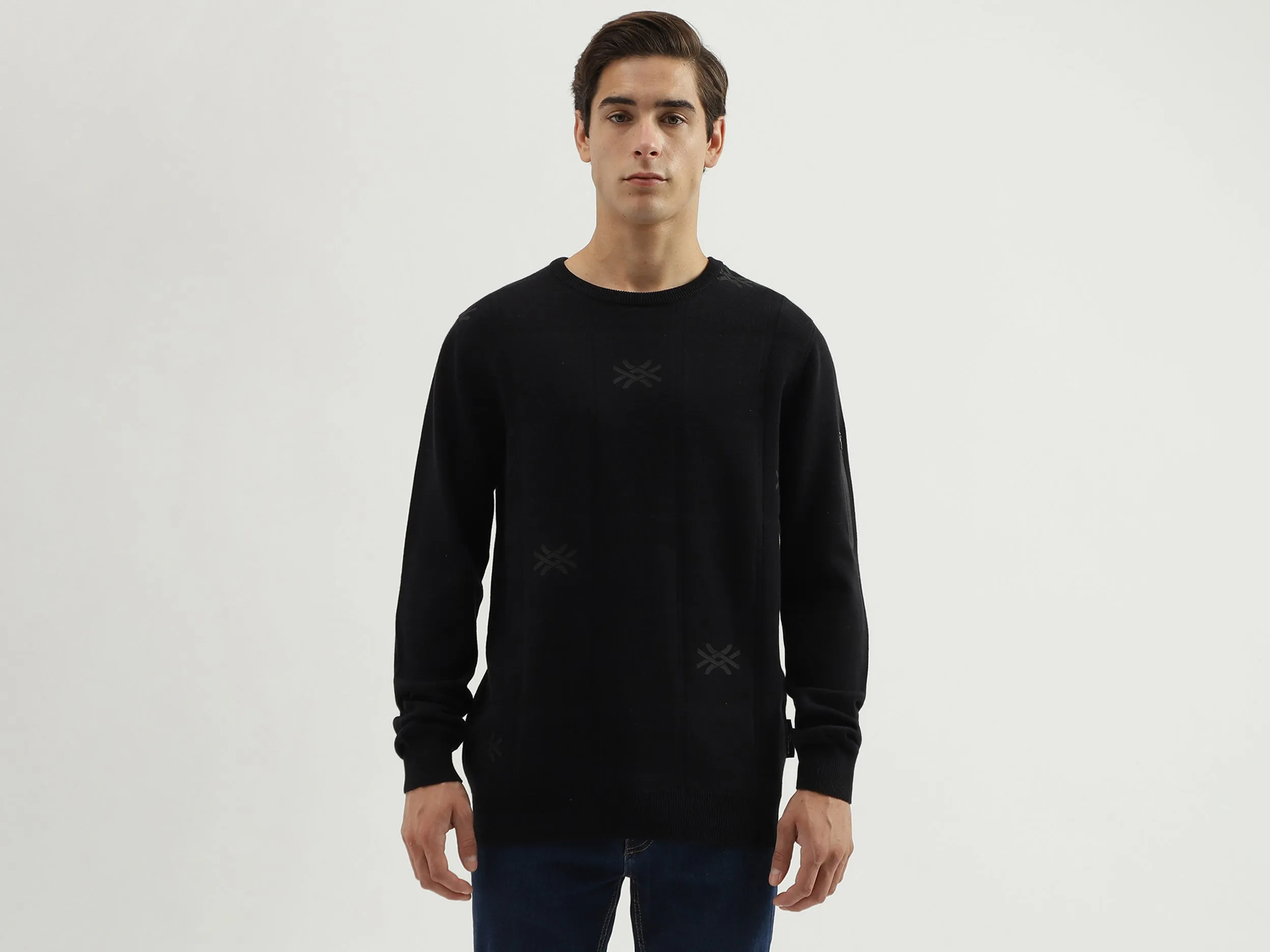 Men's Regular Fit Crew Neck Brand Logo Sweater