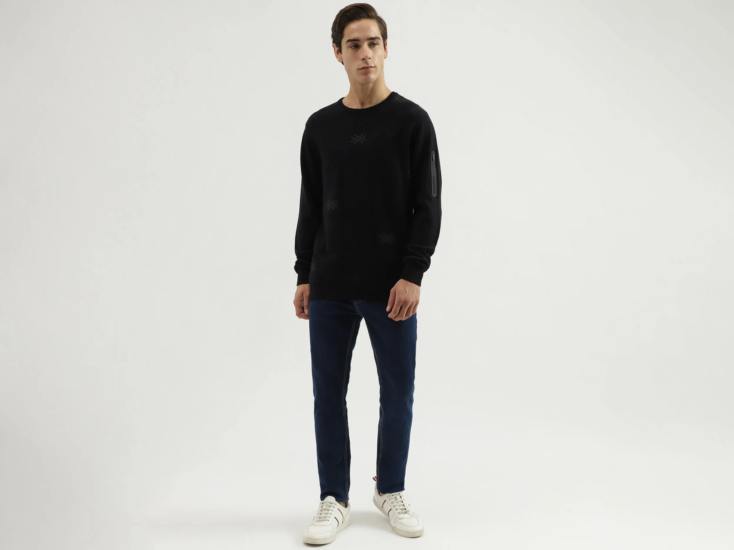 Men's Regular Fit Crew Neck Brand Logo Sweater