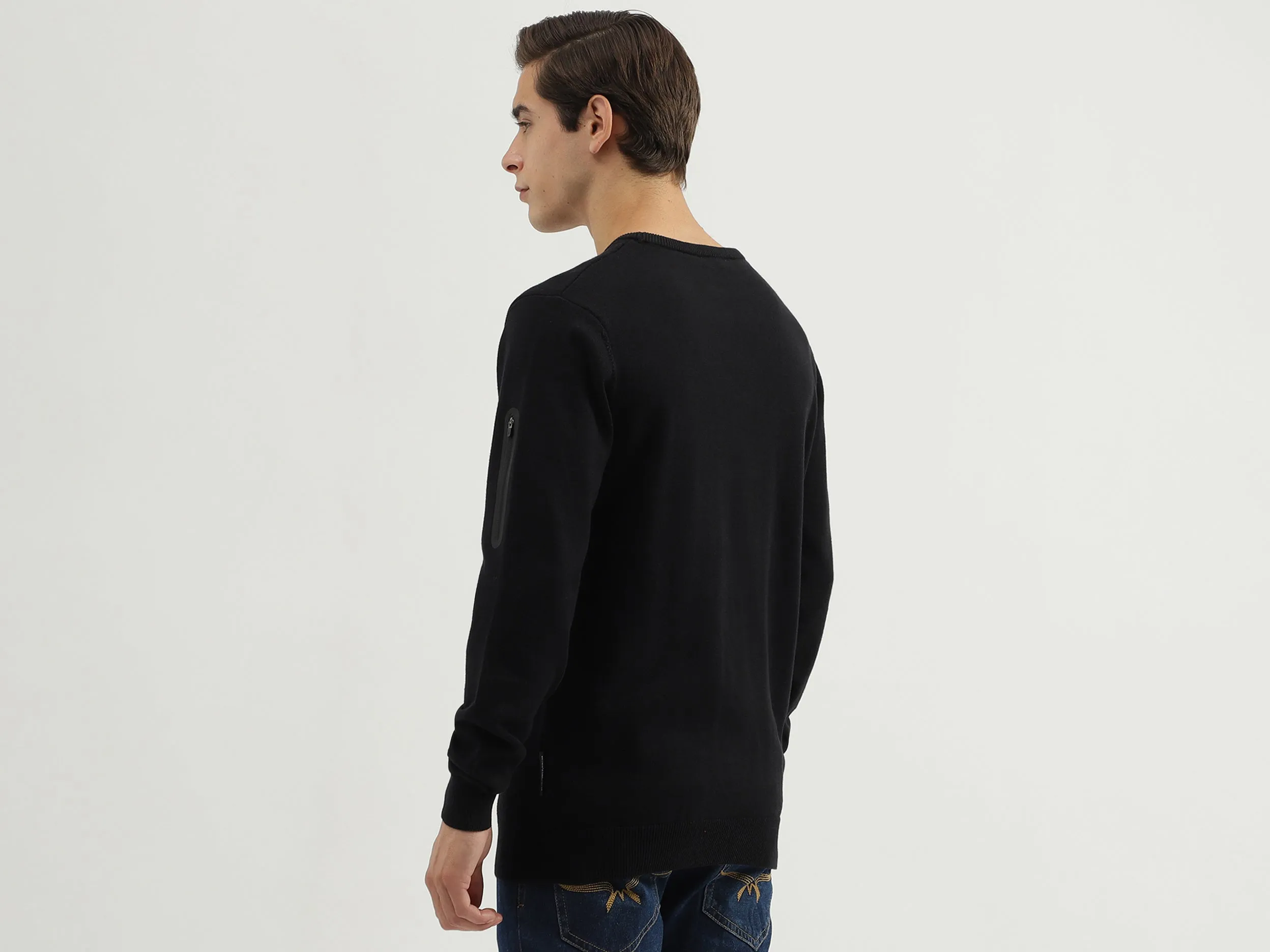 Men's Regular Fit Crew Neck Brand Logo Sweater