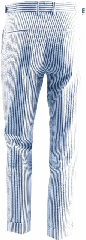 Men's Summer Seersucker Slim Fit Pants Flat Front Lightweight Sear Sucker Suit Separate Pants Trousers