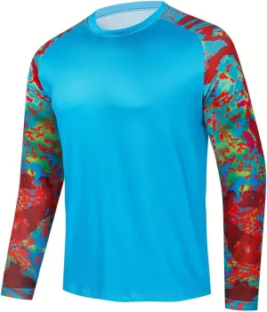 Men's Sunscreen Shirt UV-Resistant Fishing Shirt Rash-Resistant Quick Dry Moisture Absorption Long Sleeves