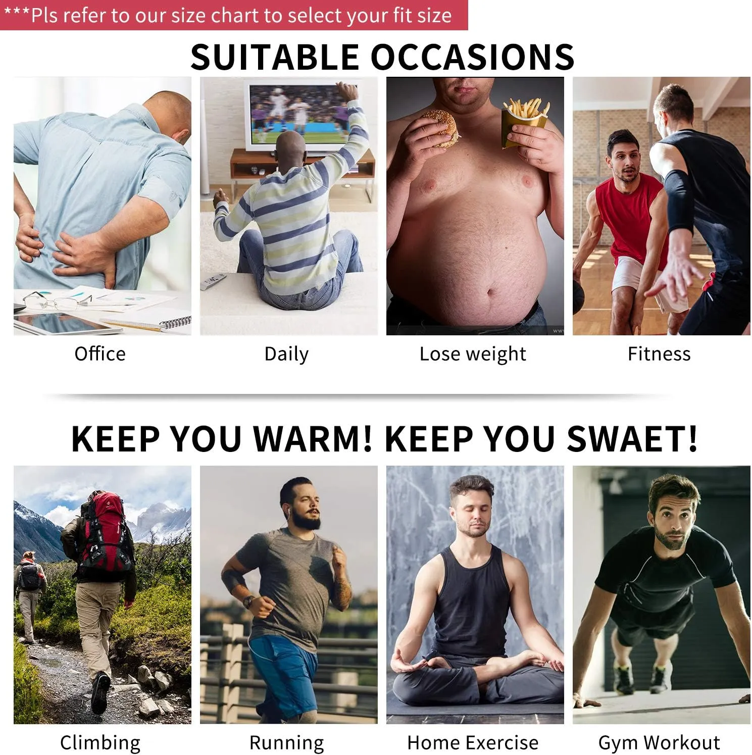 MISS MOLY Men's Sauna Waist Trainer Vest Sweat Vest with Trimmer Belt Workout Tank Top Body Shaper