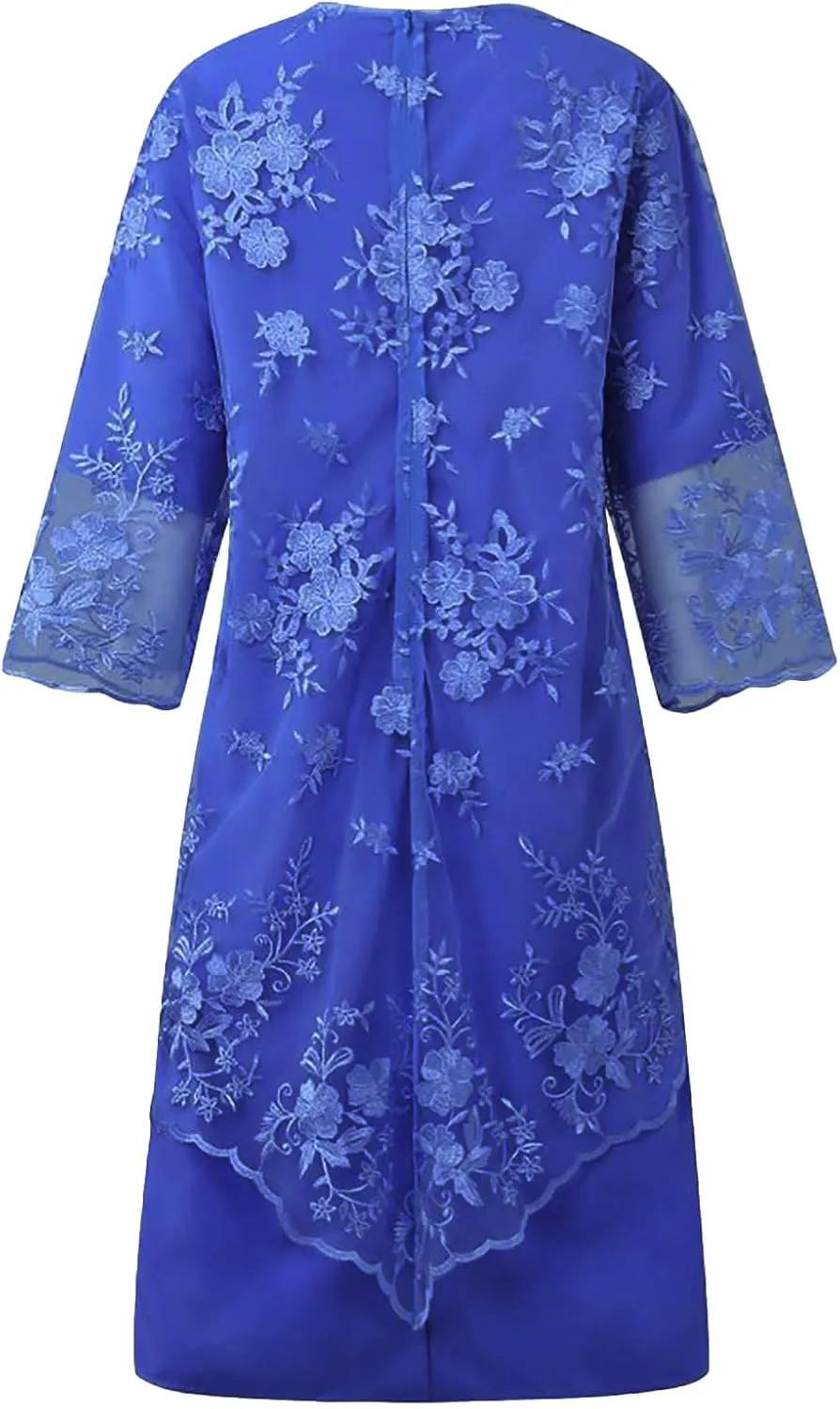 Mother of The Bride Dresses Floral Lace Wedding Guest Dress for Women Plus Size Formal Evening Dress Grandmother Dress