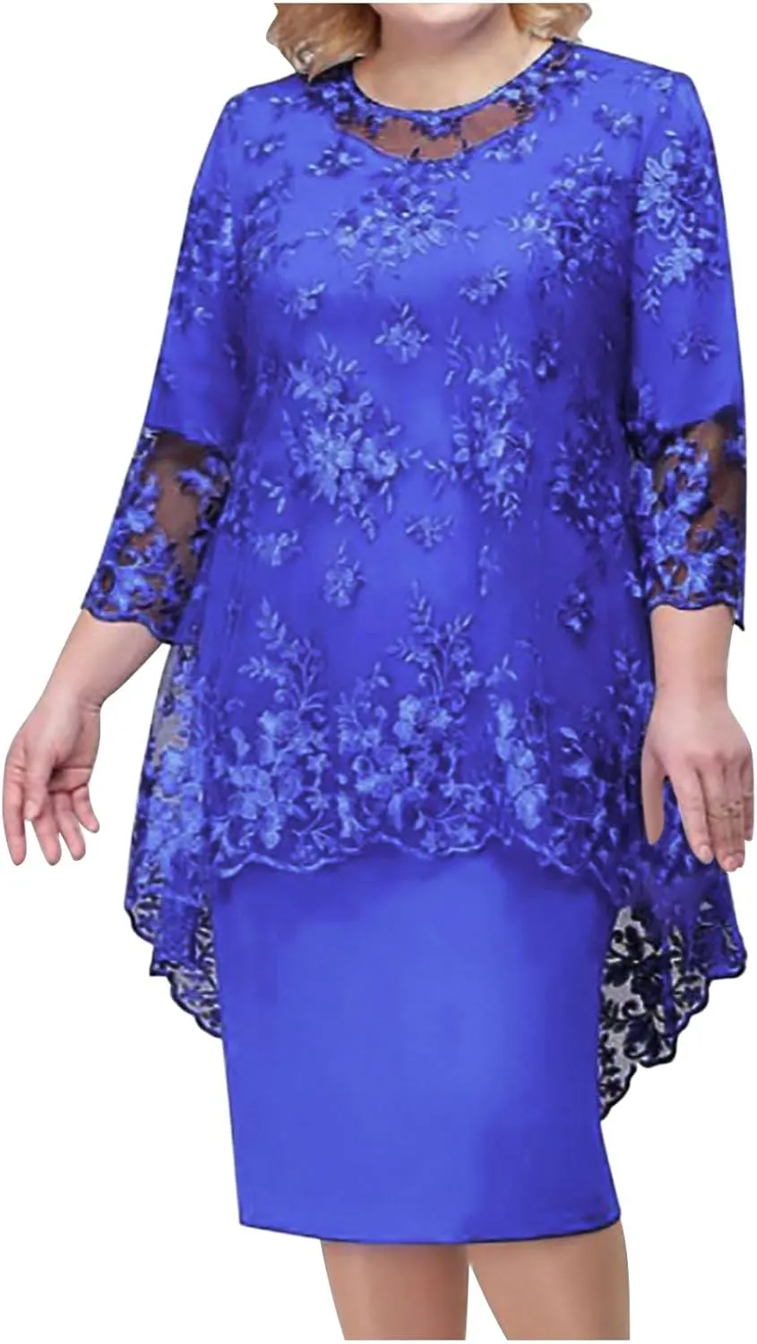 Mother of The Bride Dresses Floral Lace Wedding Guest Dress for Women Plus Size Formal Evening Dress Grandmother Dress