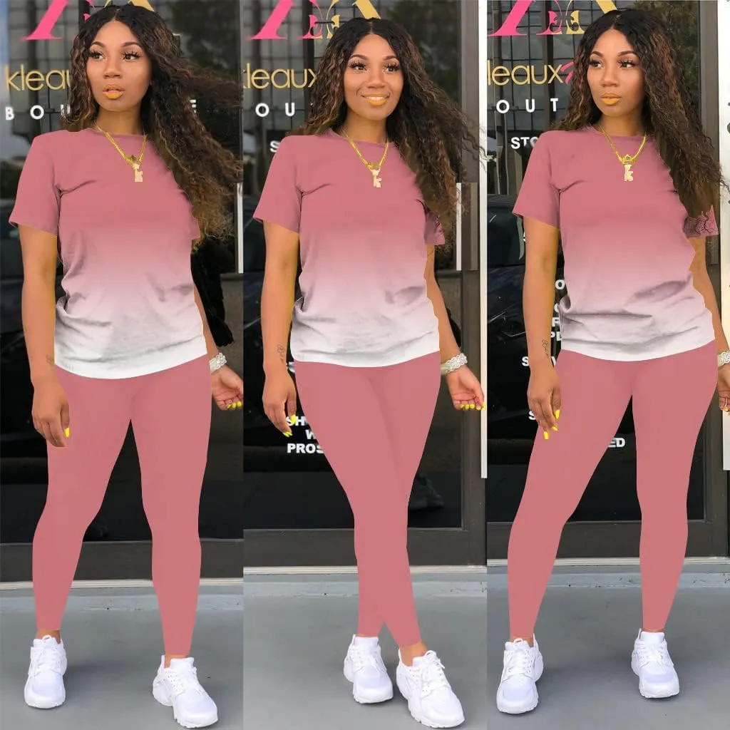 Mrskoala Women Two Piece Outfits Summer Sweatsuits Matching Jogger Sets Loungewear Tracksuit