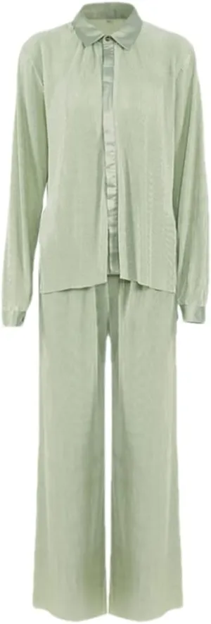 Niiyyjj Beige Pleated Wide Leg Pants Womens Casual Loose Trousers Office Lady Long Palazzo Pants