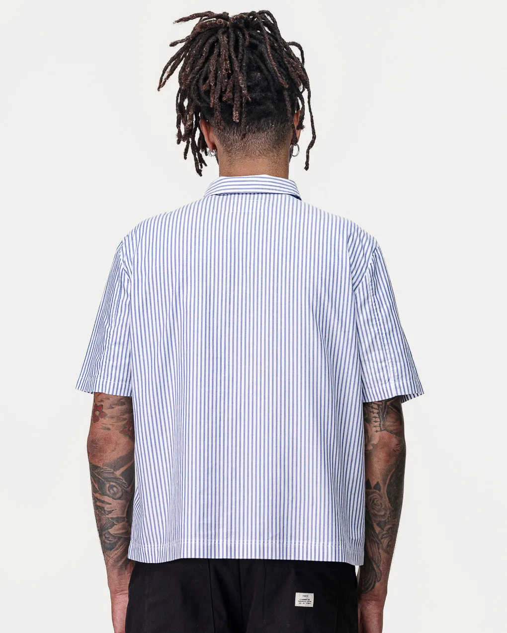 Parts & Service Half Zip Work Shirt - Hickory Stripe