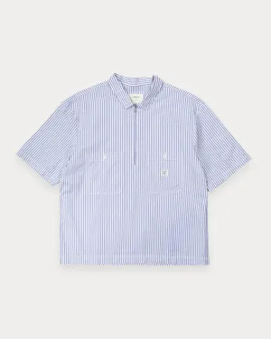Parts & Service Half Zip Work Shirt - Hickory Stripe