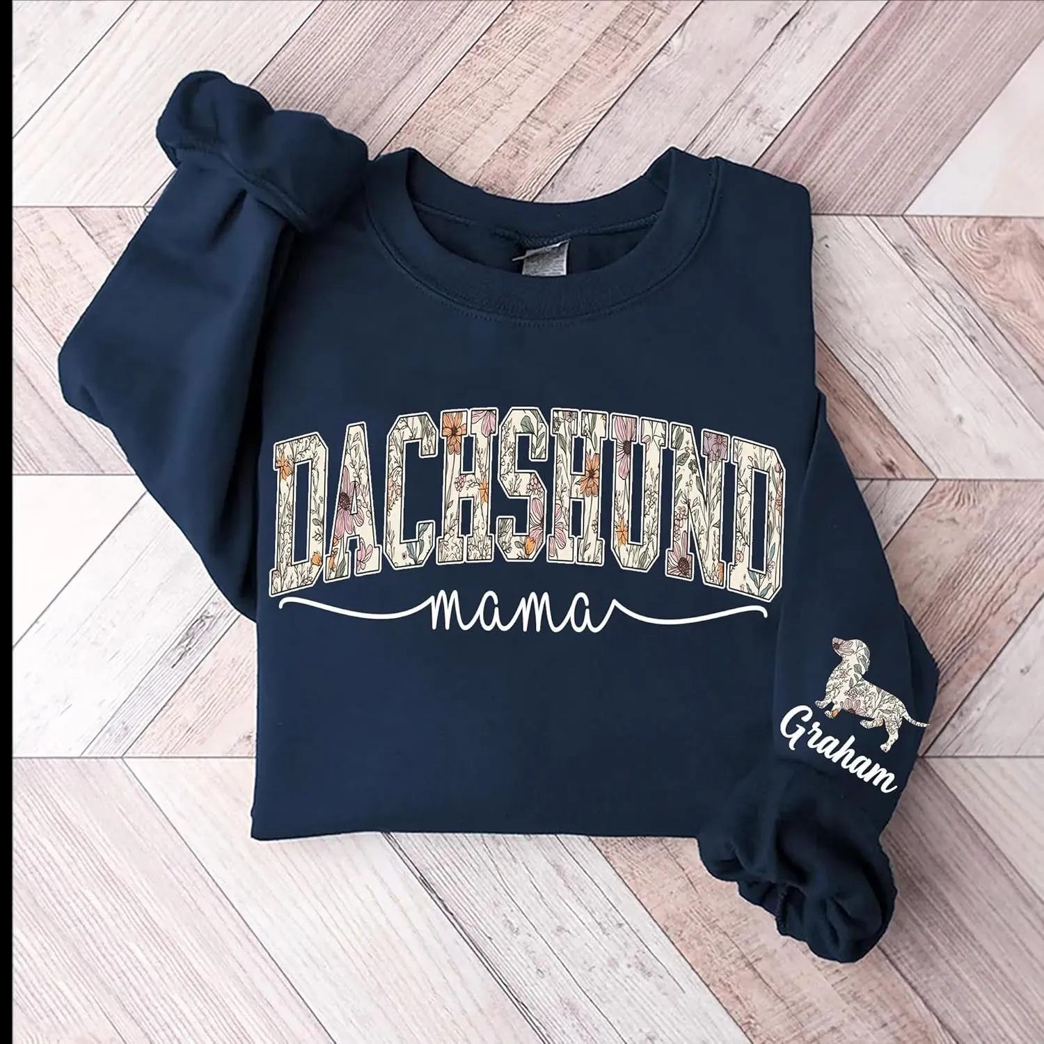 Personalized Dog Mom Sweatshirt  Custom Name & Dog Breed Crewneck, Cute Fur Mama Pullover, Best Gift for Dog Lovers