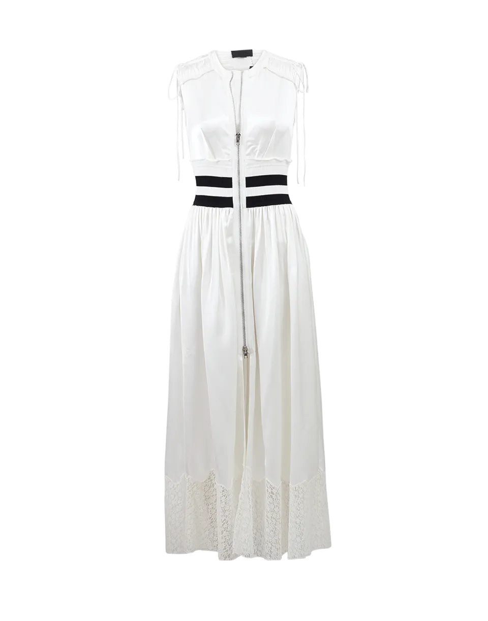 Pleated Zip-Up Vest Tunic