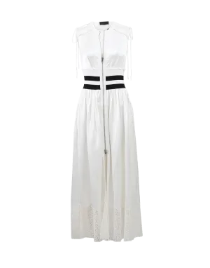 Pleated Zip-Up Vest Tunic