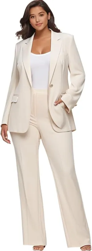 Plus Size Womens Suitng Tuxedo 2 Piece Business Set Pant Suits for Women Dressy for Wedding Guest