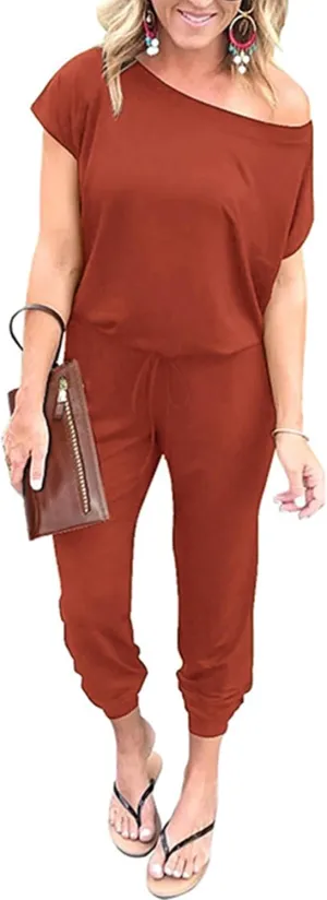 PRETTYGARDEN Jumpsuits for Women 2025 Summer Dressy Off Shoulder Romper Spring Vacation Travel Lounge Outfits Clothes