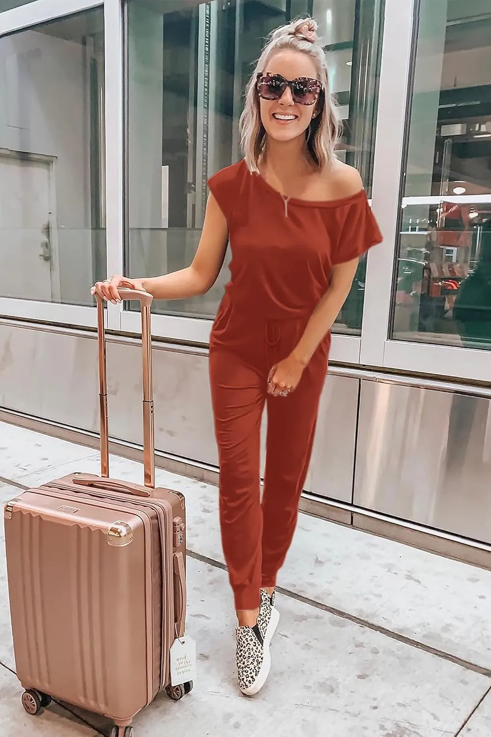 PRETTYGARDEN Jumpsuits for Women 2025 Summer Dressy Off Shoulder Romper Spring Vacation Travel Lounge Outfits Clothes