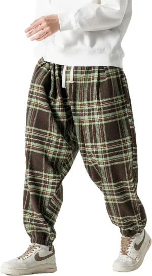 PRIJOUHE Men's Joggers Sweatpants Casual Wide Leg Jogger Pants Lightweight Sweat Pants with Pockets