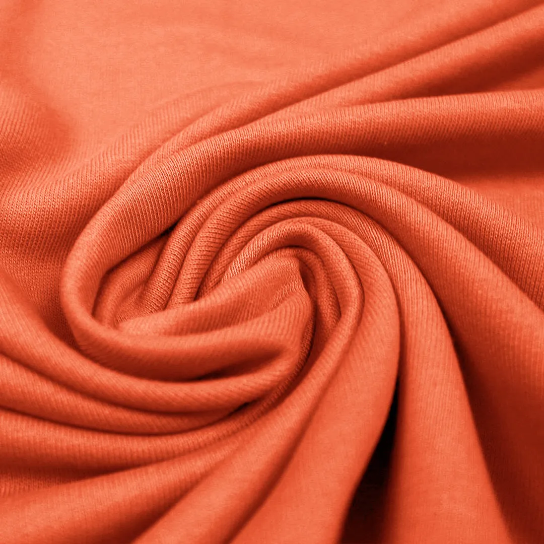 recycled cotton French terry knit, Oeko-Tex cert. - sunset
