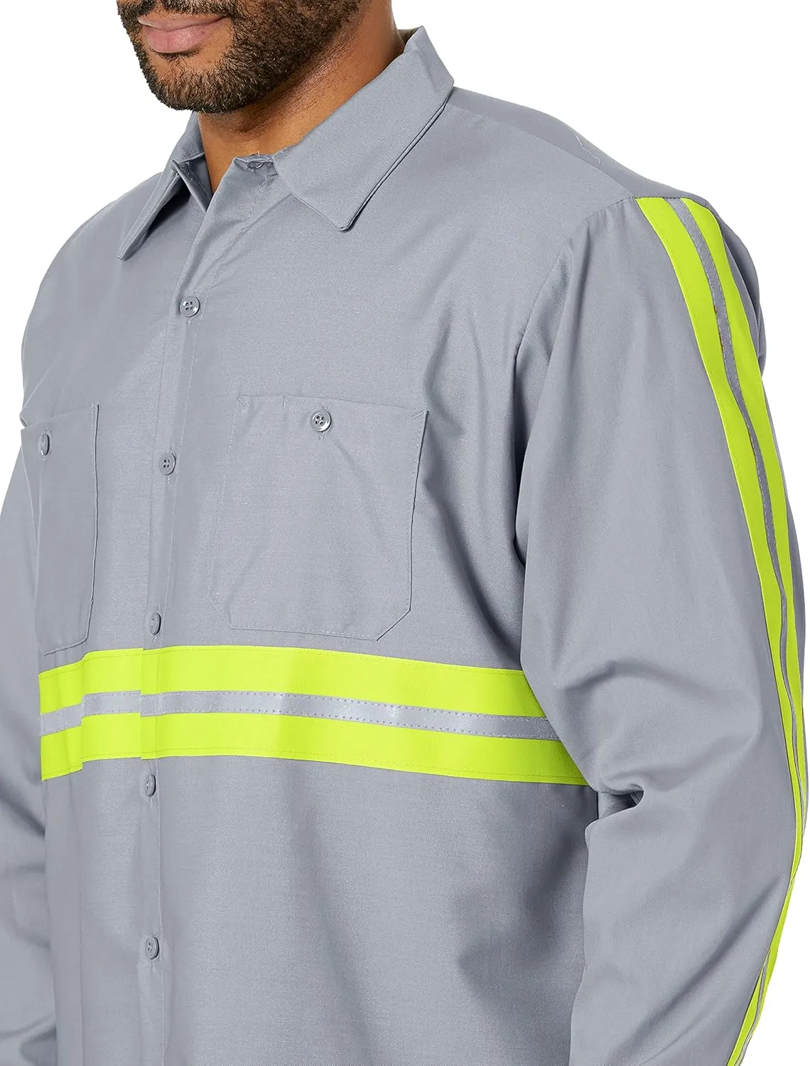 Red Kap Men's Industrial 2 Piece Lined Collar Work Shirt