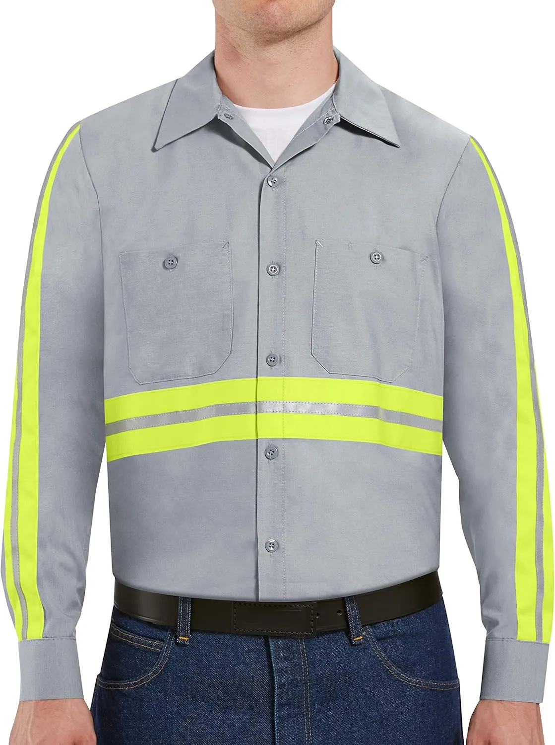 Red Kap Men's Industrial 2 Piece Lined Collar Work Shirt