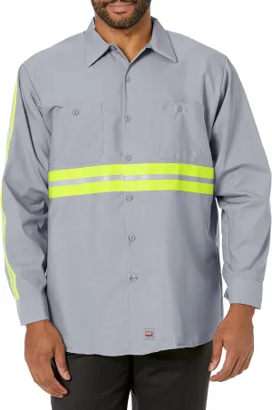 Red Kap Men's Industrial 2 Piece Lined Collar Work Shirt