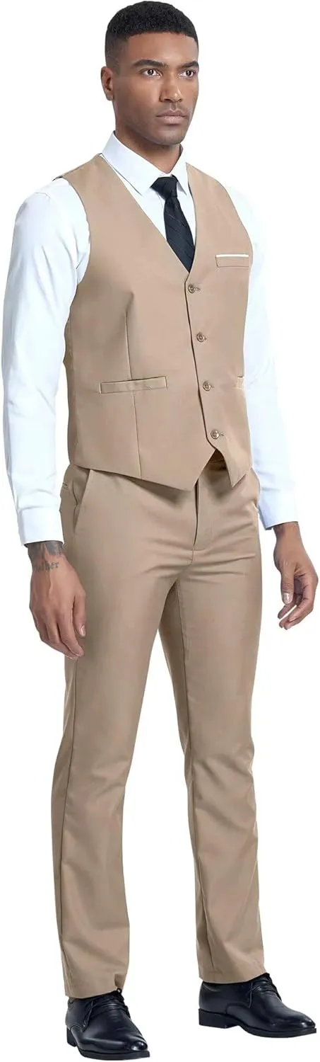 Retro 3 Piece Suit Tweed Herringbone Suit Jacket 2 Button Slim Fit Groom Men Formal Suit Vest Dress Pants Prom Tuxedo