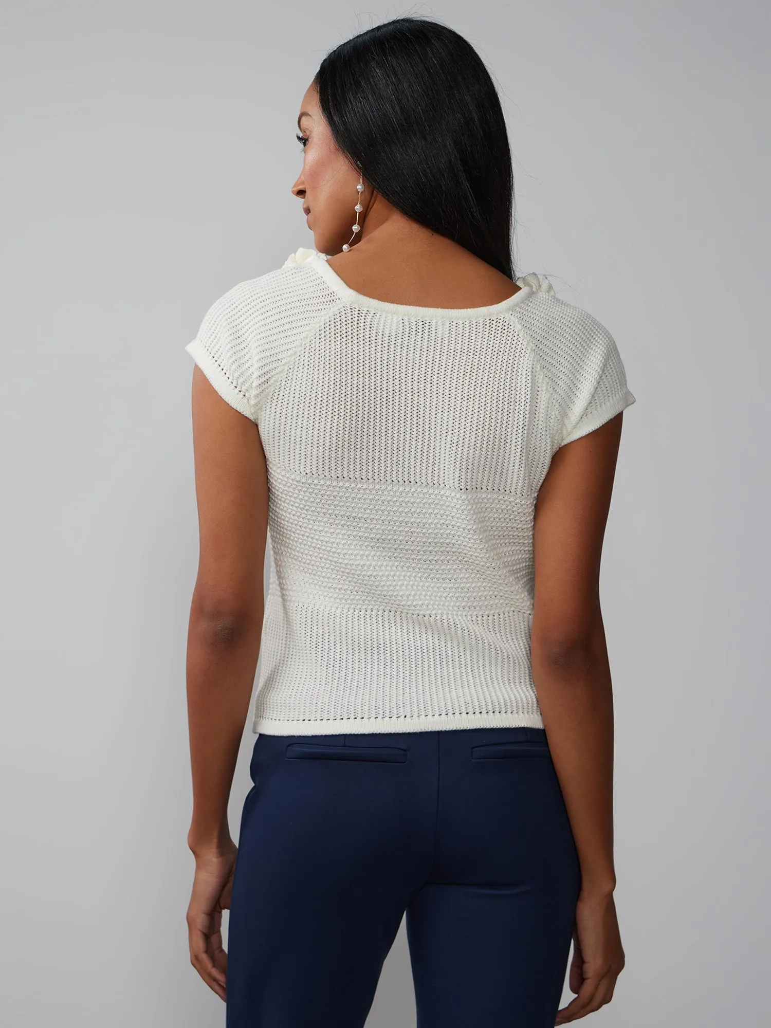 Rosette Crochet Tee