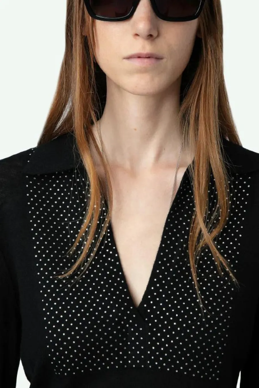 Sally Diamante Jumper 100% Cashmere Noir