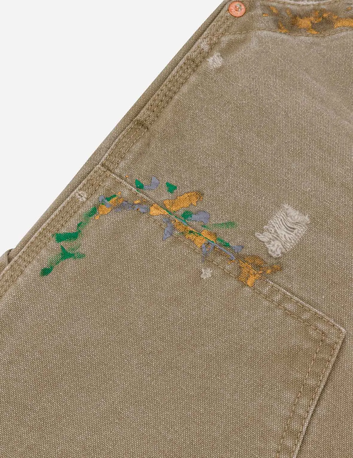 Seagull Embroidery and Logo Print Relax Fit Washed Pants