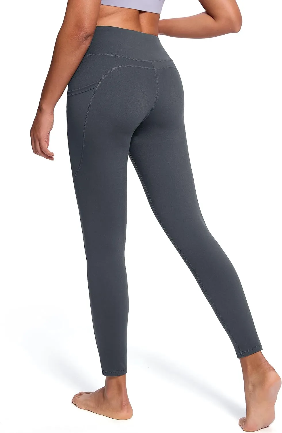 SEVEGO Women's 28"/31"/34" Fleece Lined Yoga Leggings Thermal High Waisted Workouts Pants with Pockets