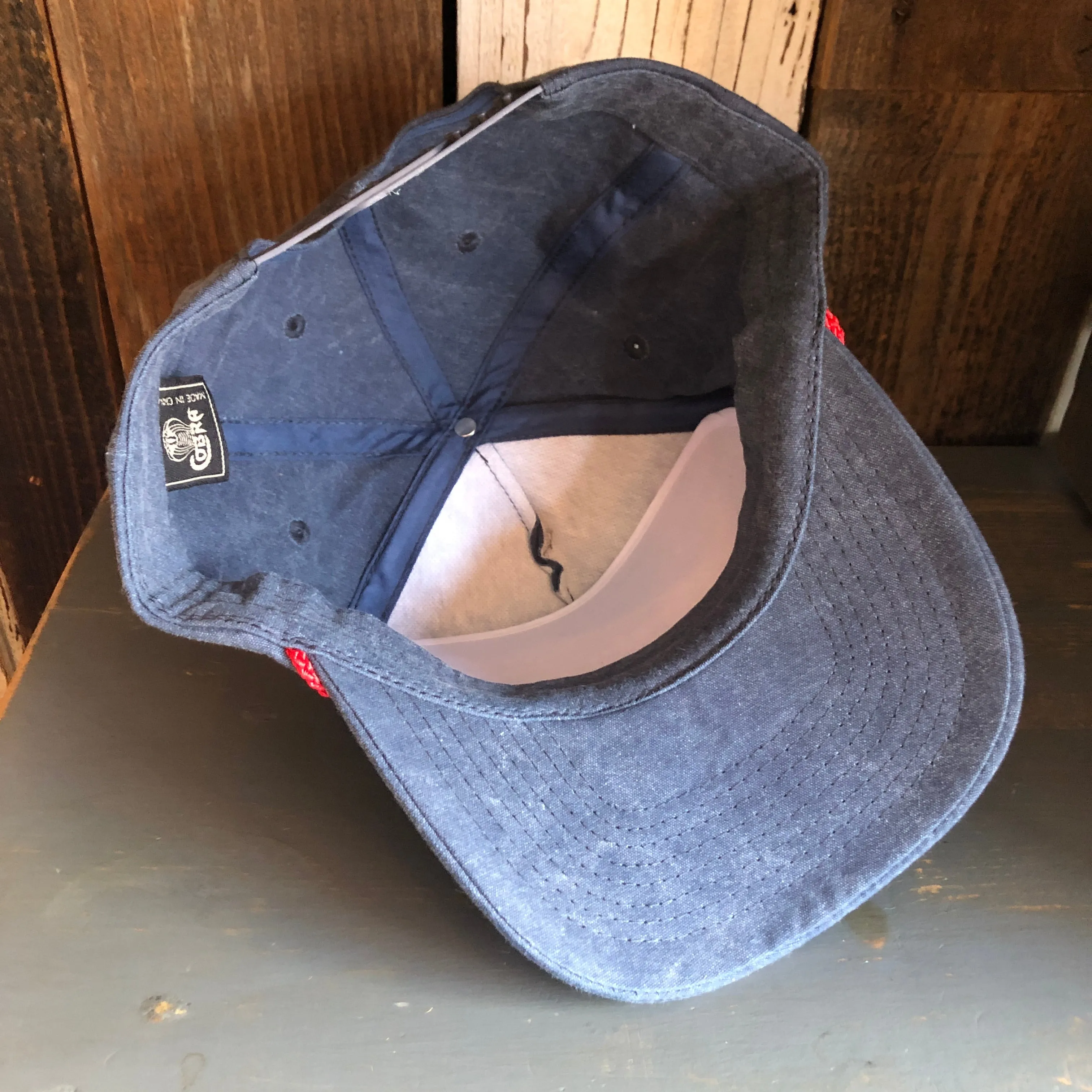 SMOKEY BEAR / PREVENT WILDFIRES 5 panel Stone Washed Canvas 2-Tone - Sky/White Braid 5 panel Stone Washed Canvas 2-Tone - Indigo/Red Braid