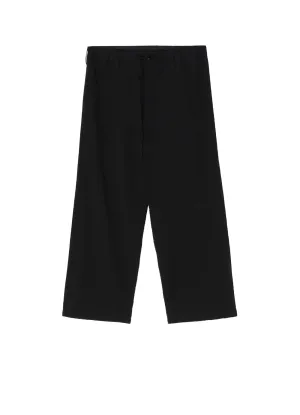 STRING PANTS WITH COTTON LINEN UNEVEN YARN CANVAS