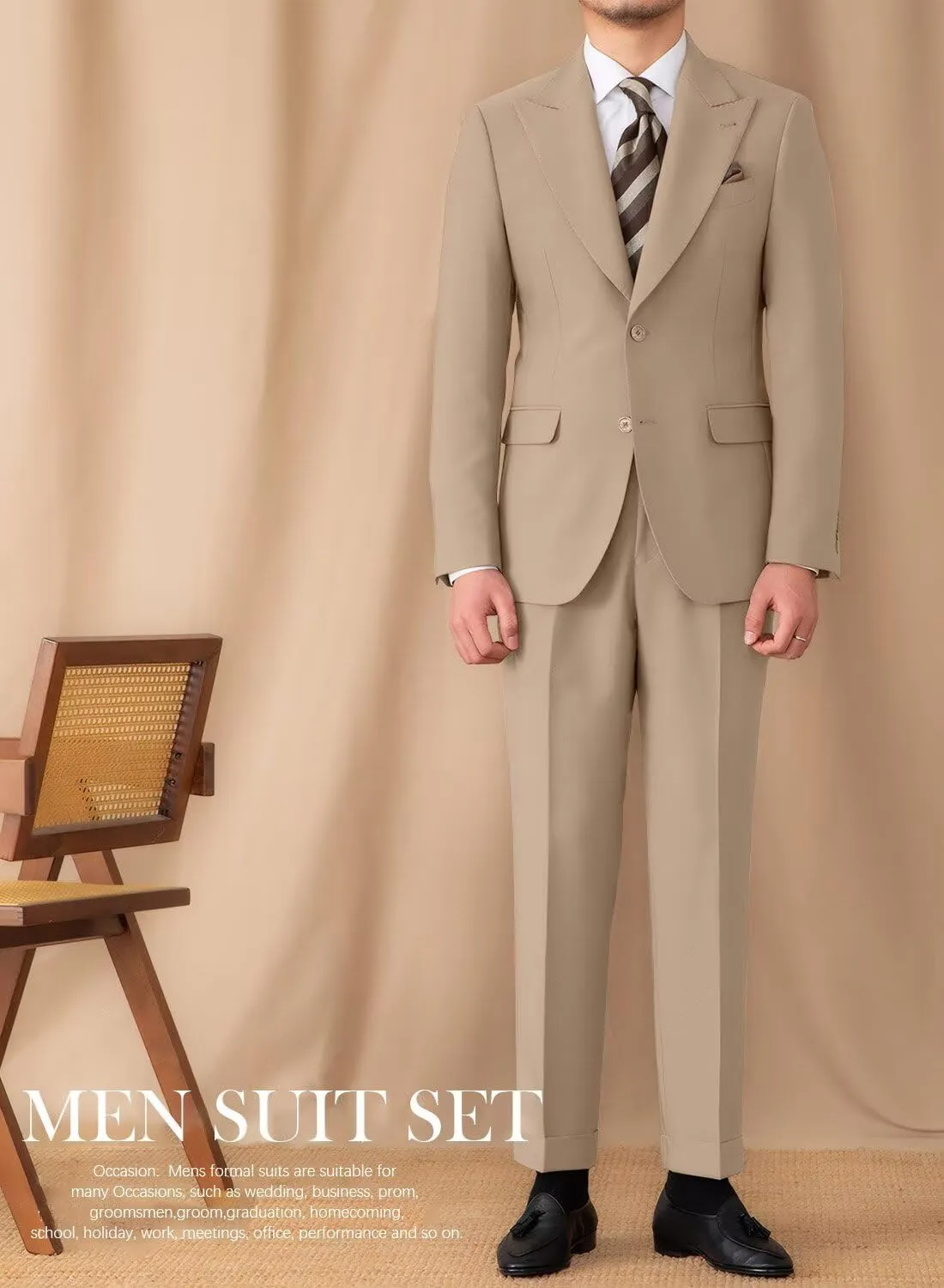 Suit for Men Wedding Slim Fit 3 Piece Set Blazer Jacket Vest Pants Tuxedo Suits for Groomsmen Business Prom Party Sport Coat