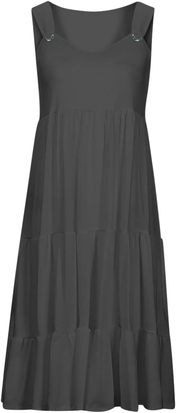 Summer Dresses for Women Vacation 2024 Trendy Beach Sleeveless Sundresses Loose Fit Casual Summer Camisole Dress