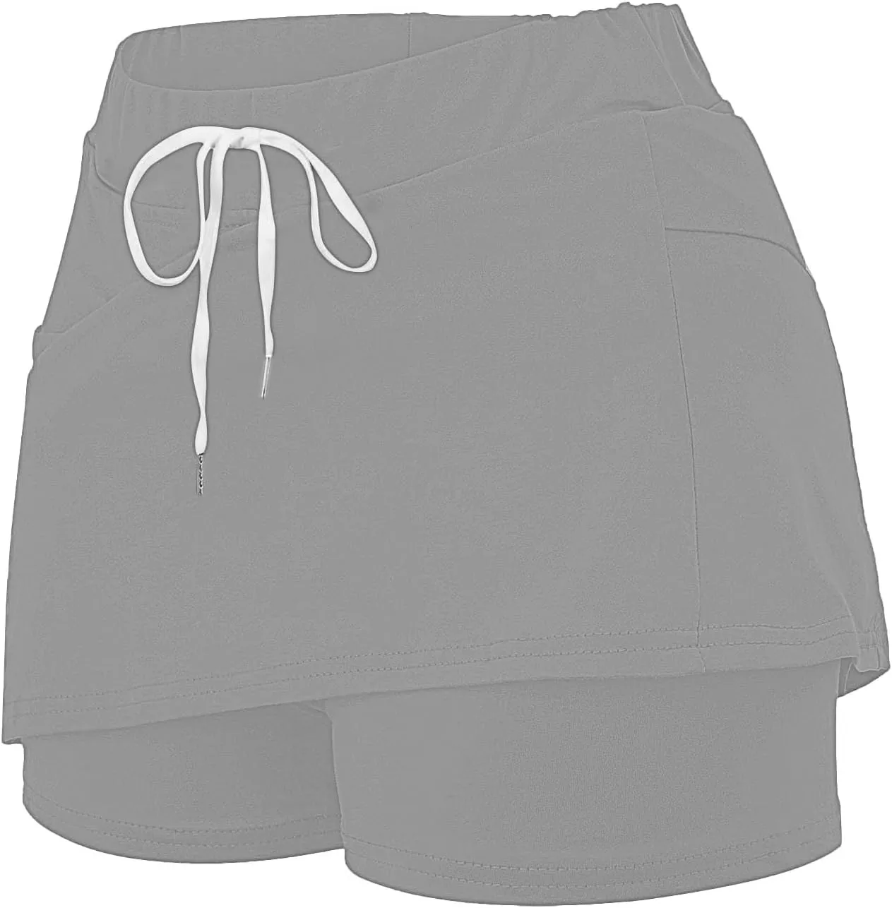 TANGNADE Womens Summer Tennis Skirts with Shorts Underneath High Waisted Drawstring Athletic Skorts Sports Running Outfits