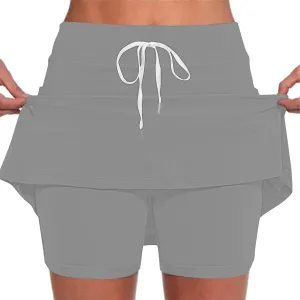 TANGNADE Womens Summer Tennis Skirts with Shorts Underneath High Waisted Drawstring Athletic Skorts Sports Running Outfits