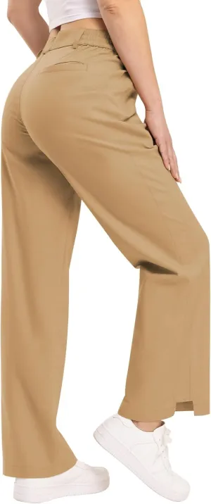 TBMPOY Women's Linen Palazzo Pants High Waisted Work Business Casual Dress Pants Wide Leg Lounge Trousers with Pockets