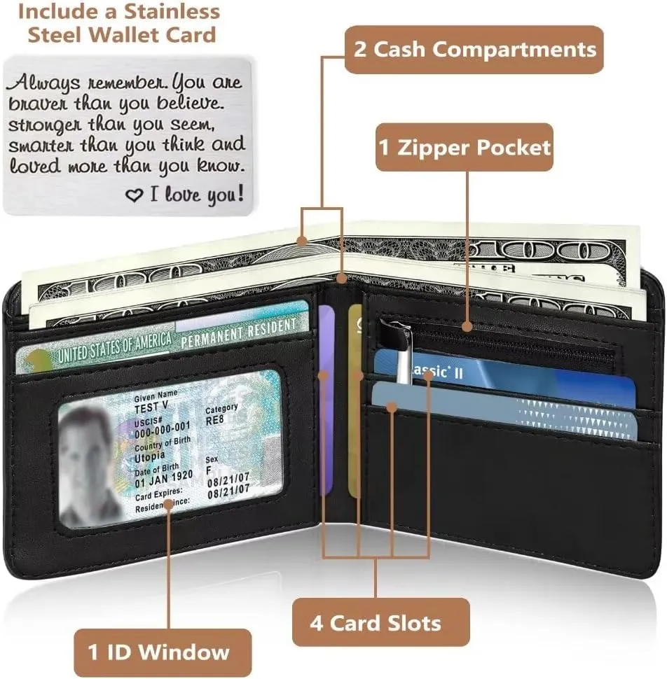 Teen Boys Wallet, Cool Football Wallets for Kids Son 9-12/8-10/8-12 with Wallet Card, Funny Leather Bifold Rfid Blocking Wallet, Purse Coin Pocket Id Window for Men Boy Male Youth Guys Gifts
