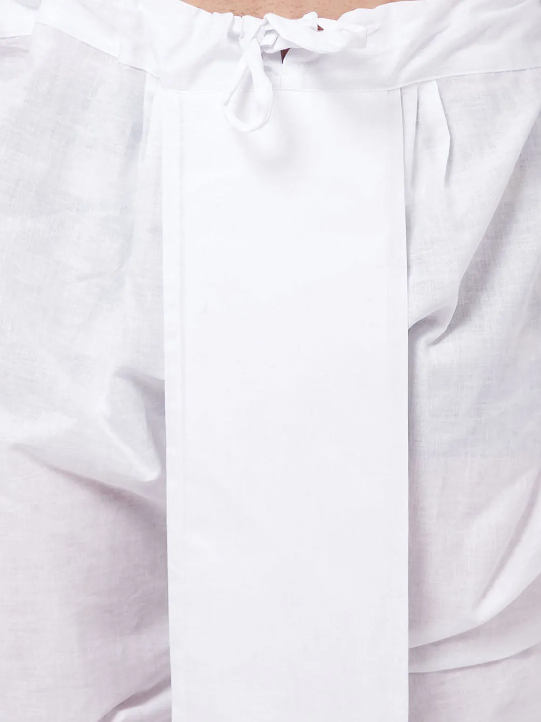 VASTRAMAY Mehdi Green Kurta & White Dhoti