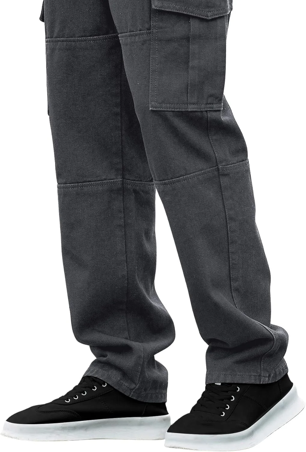 Verdusa Men's Casual Denim Cargo Pants Jeans with Cargo Pockets