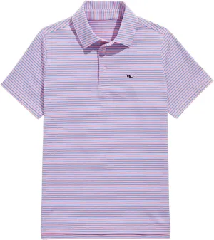 vineyard vines Boys' Bradley Stripe Sankaty Polo
