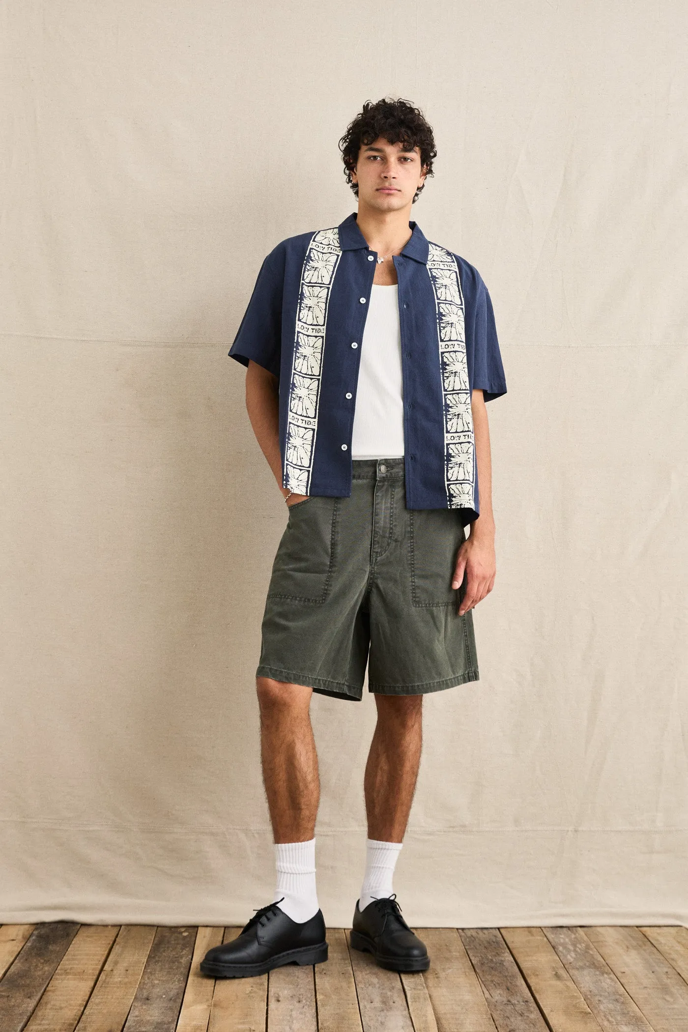 Washed Canvas Short Olive